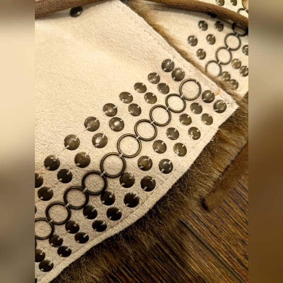 Guess Los Angeles faux fur faux suede western style vest, size small - Picture 2 of 12